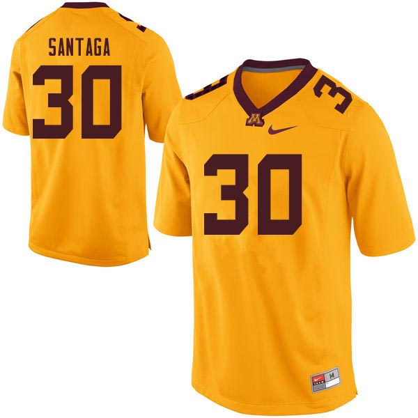 Men #30 Jon Santaga Minnesota Golden Gophers College Football Jerseys Sale-Gold - Click Image to Close